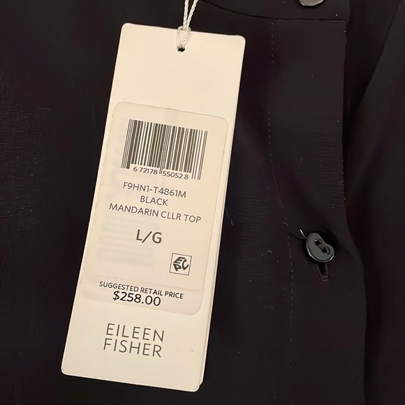 💕 Eileen Fisher Silk Crepe de Chine Sleeveless, Button Front Tunic. L. Perfect. - Picture 11 of 14